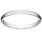 Amazon Collection Women's 14k White Gold 2mm Traditional Plain Wedding Band