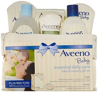 Aveeno Baby Gift Set, Daily Care Essentials Basket, Baby and Mommy Gift Set
