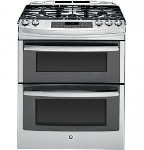 GE PGS950SEFSS Profile 30" Stainless Steel Gas Slide-In Sealed Burner Double Oven Range