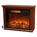 Lifesmart Large Room Infrared Quartz Fireplace in Burnished Oak Finish w/Remote