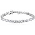 Platinum-Plated Sterling Silver Swarovski Zirconia Tennis Bracelet