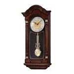 Seiko Wall Pendulum Clock Dark Brown Solid Oak Case with Hand-Rubbed Finish