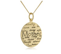 Sterling Silver "Mom" Circle Graffiti Pendant Necklace