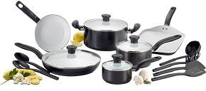 T-fal C921SG Initiatives Ceramic Nonstick Cookware Set, 16-Piece