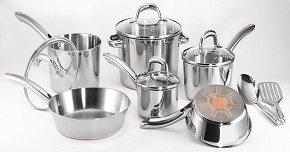 T-fal C798SC Ultimate Stainless Steel Copper Bottom Cookware Set