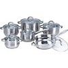 Heim Concept 12-Piece Stainless Steel Cookware Set with Glass Lid