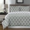 Royal Hotel Gray and White Meridian 3-piece Duvet-Cover-Set