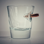 shot glass with real bullet
